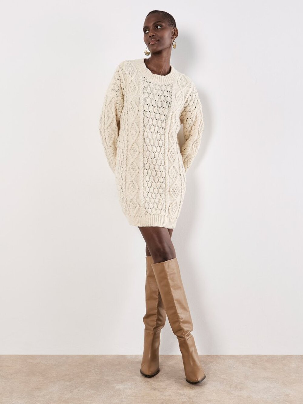 Chunky Cableknit Sweater Dress / Tunic